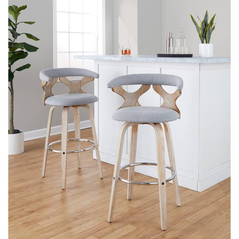 Carson Carrington Viby 30" FixedHeight Bar Stool with Bent Wood Legs